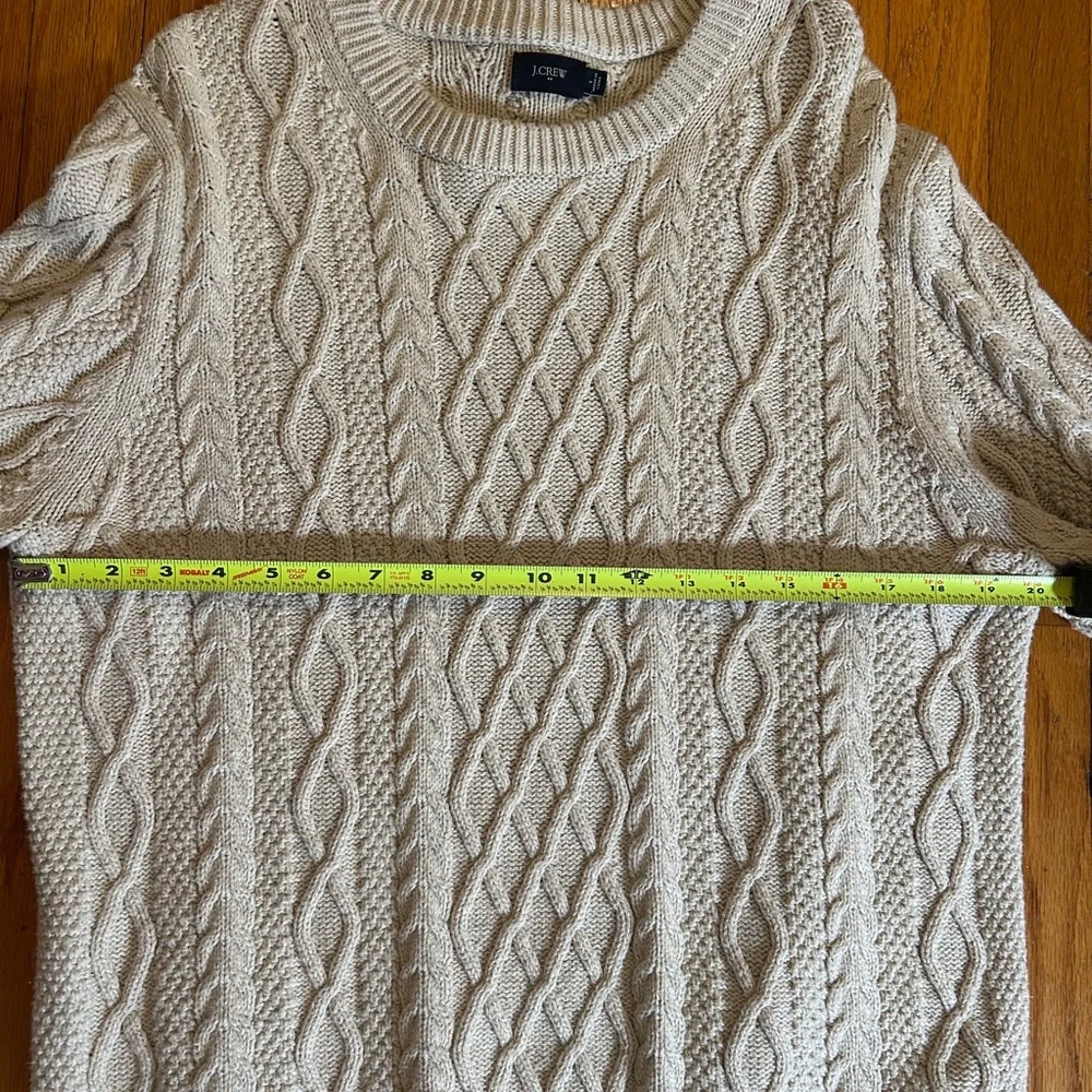 J.Crew 100% Cotton Cable Knit Sweater | Cream | Size L | Never Worn